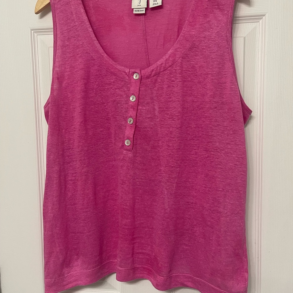JOIE pink linen women tank top XL